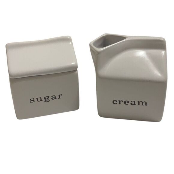 Crate&Barrel White Sugar and Cream Set - Picture 1 of 10